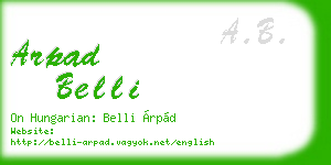 arpad belli business card